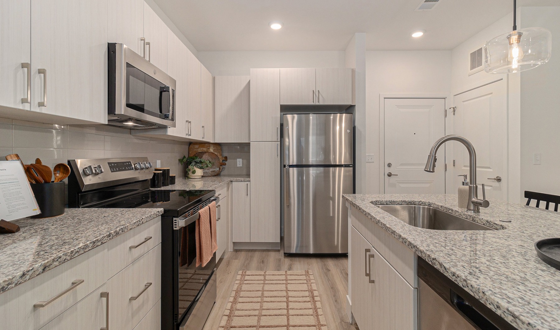 Well-lit kitchen with ample counter space